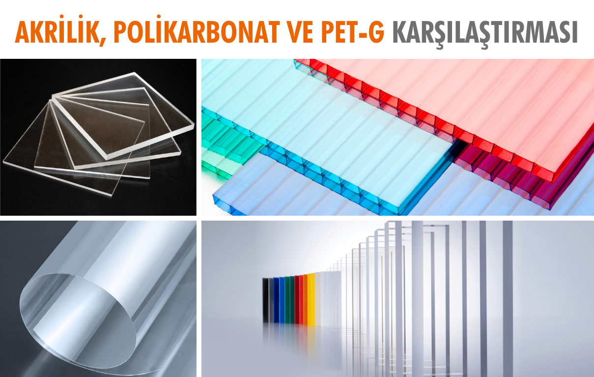 Akrilik, Polikarbonat ve Pet-g Karşılaştırması