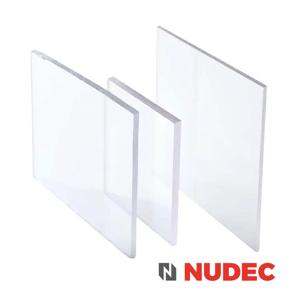 Nudec UV'li Solid Polikarbon Levha 125x205 cm - Şeffaf - 1 mm - UV'siz