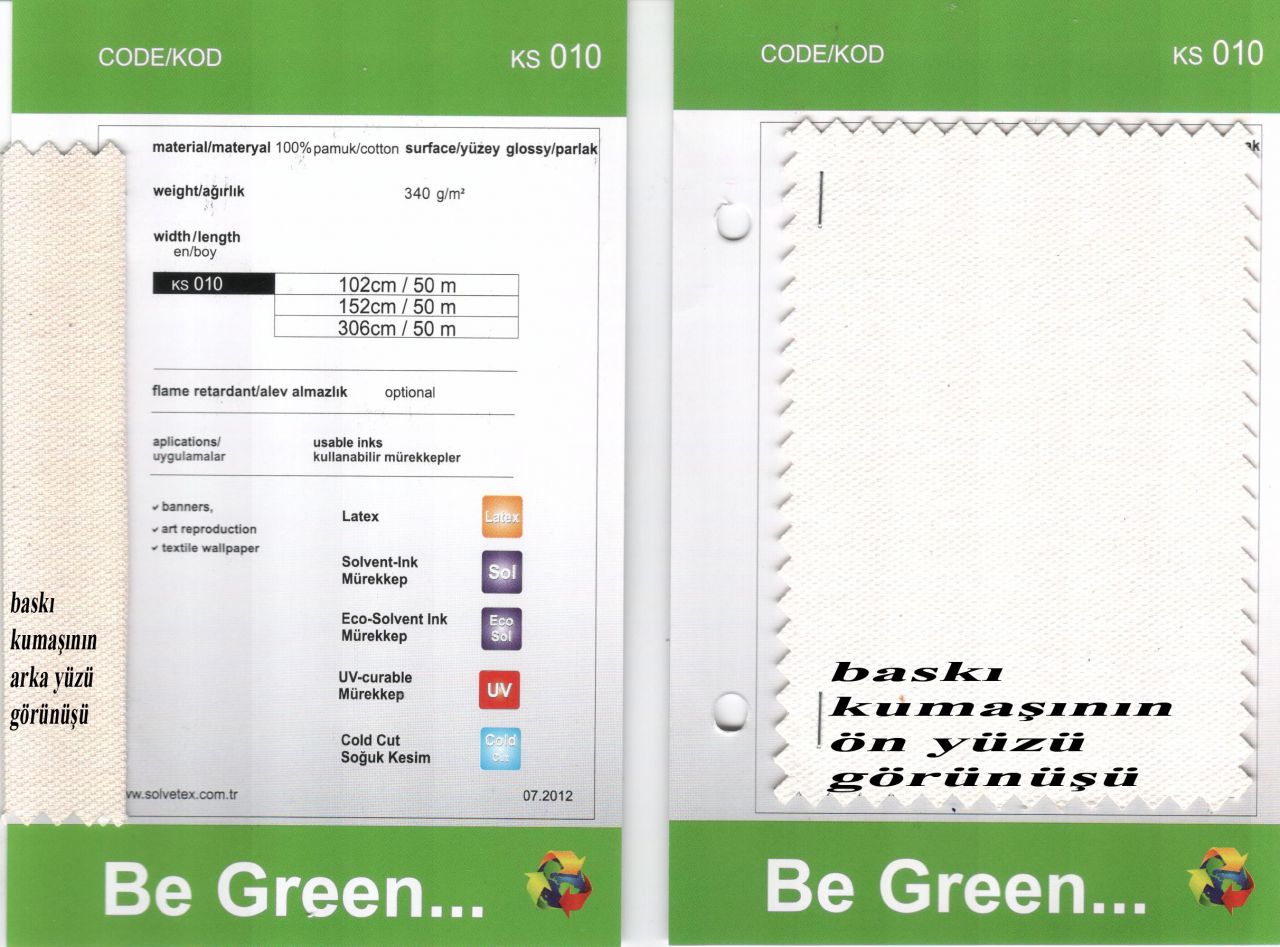 KS010 CG 300 Cotton Canvas 340 gr - Parlak 3.06 X 50 m