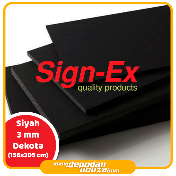 Sign-ex Dekota Foam Pvc Levha 3 mm - 156x305 cm - Siyah