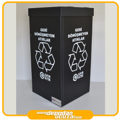 Geri Dönüşüm Kutusu Tek Renk (3 Yön Serigraf Baskılı) - 2,5 mm 500 GSM PP
