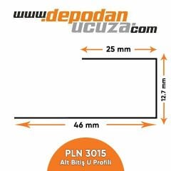 PLN 3015 Alt Bitiş U Profili