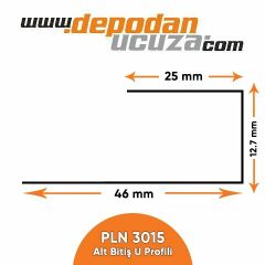 PLN 3015 Alt Bitiş U Profili