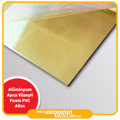 Alüminyum Ayna Yüzeyli Foam PVC 4 mm - 125x200 cm - Altın Eloksallı