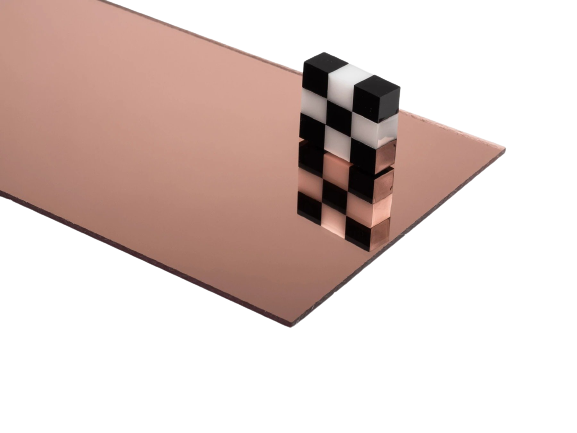 0.80 mm - Rose Gold Arkası Yapışkanlı Ayna Pleksi / Akrilik (122x244 cm)