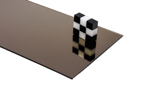 0.80 mm - Bronz Arkası Yapışkanlı Ayna Pleksi / Akrilik (122x244 cm)