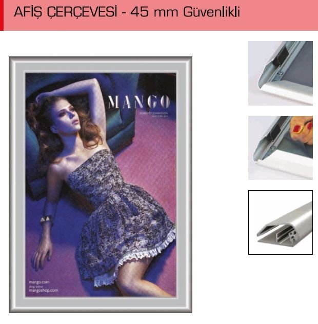 Güvenlikli Çerçeve - 45mm - B2 (B2) 500×700