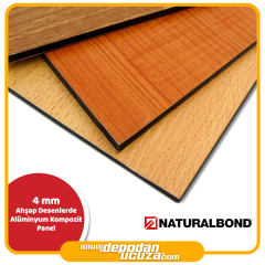 NB4040 - 4 mm Ahşap Desenli Kompozit Panel (125x320) NB 856 - İnce Altın Meşe