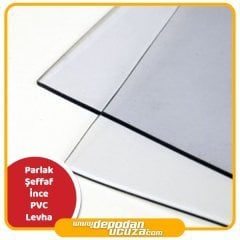 İnce PVC Levha (70x100 cm) 70x100 cm - Parlak-Şeffaf - 1 Paket (10 Adet) - 0.35 mm
