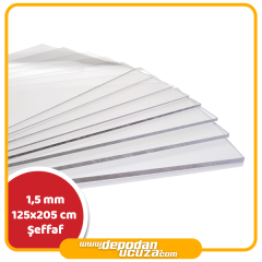 Lumex 1.5 mm Şeffaf Petg Levha (125x205 cm)