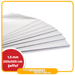 Lumex 1.5 mm Şeffaf Petg Levha (205x305 cm)