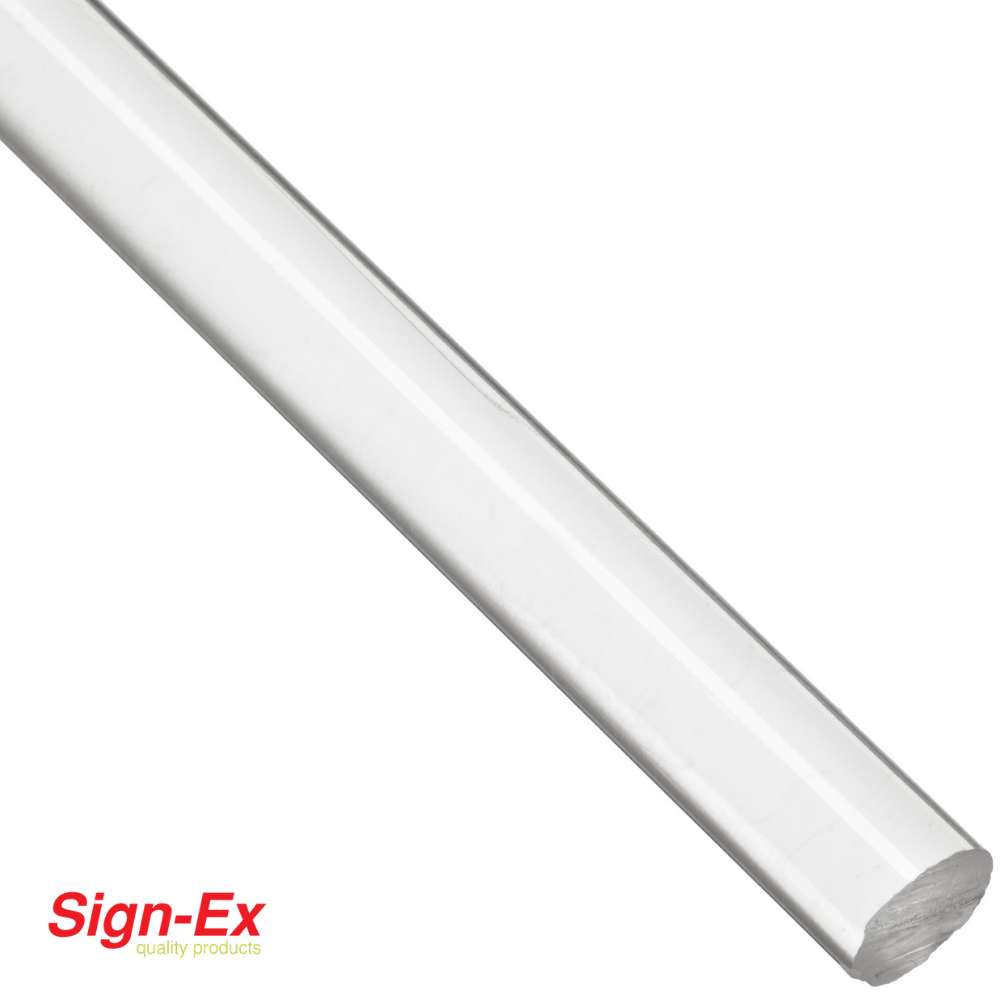 Şeffaf Yuvarlak Akrilik/Pleksi Çubuk (Boy: 1 m)