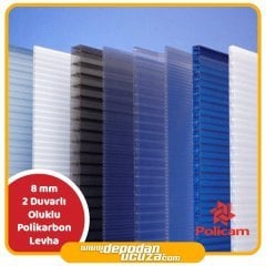 Policam 8 mm Oluklu Polikarbon Levha (2 Duvarlı)